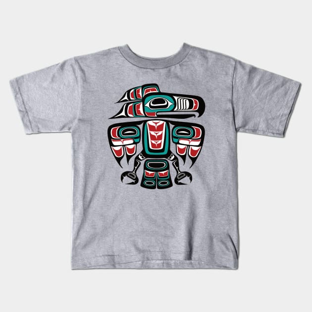 Haida Tlingit Native Raven Totem Kids T-Shirt by Beltschazar